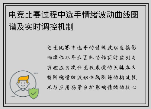 电竞比赛过程中选手情绪波动曲线图谱及实时调控机制